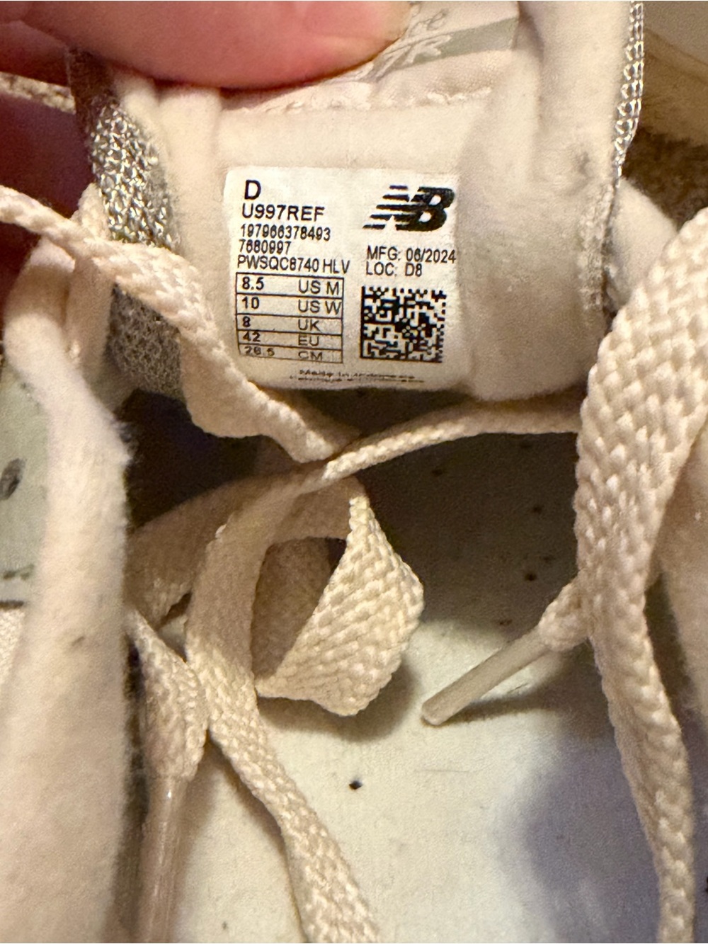New Balance Women's Light Gray and Cream Athletic Sneakers - Picture 5 of 5